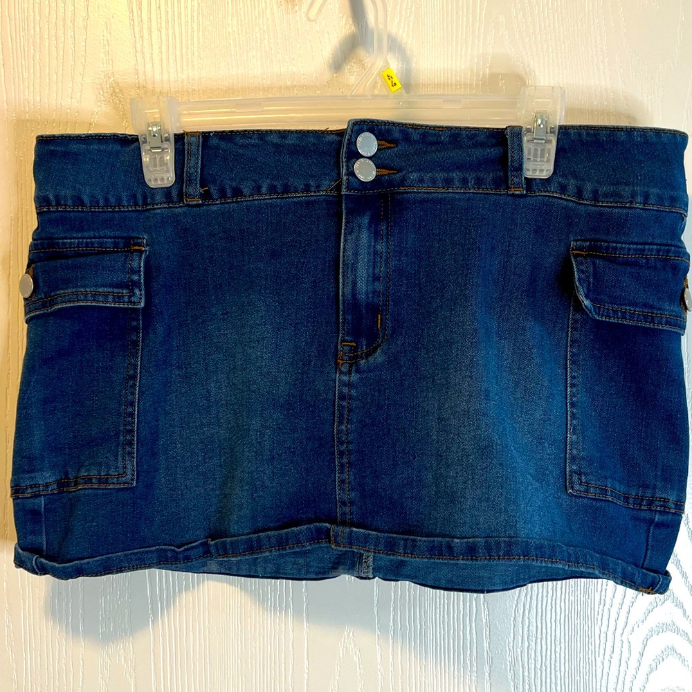 Denim mini skirt